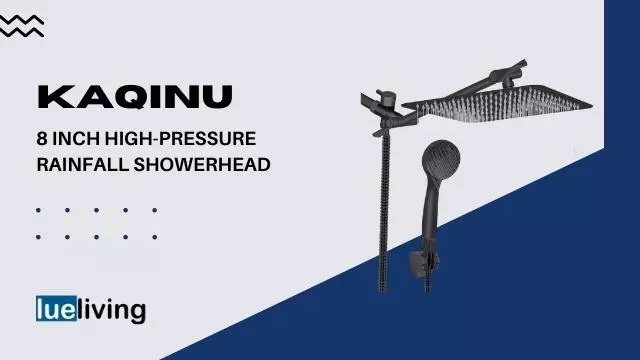 KAQINU 8 INCH HIGH-PRESSURE RAINFALL SHOWERHEAD HANDHELD SHOWERHEAD COMBO WITH 11 INCH EXTENSION ARM 