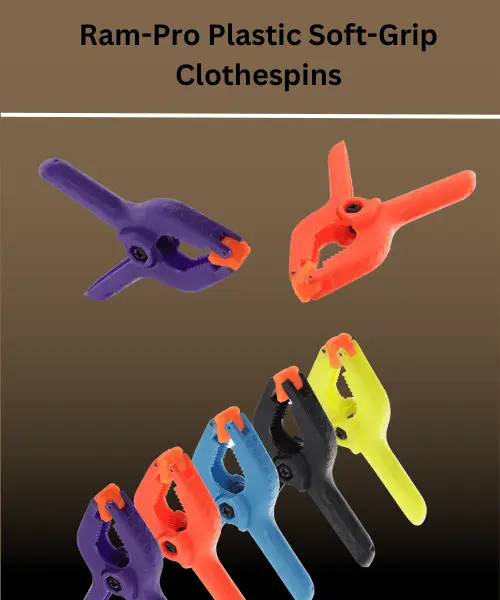 Ram-Pro Plastic Clothespin with soft grip design showcased.