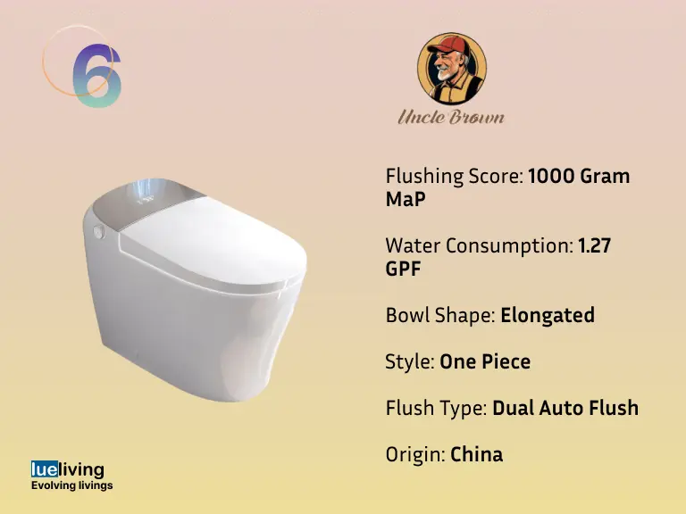 uncle brown luxury smart toilet which is also great in flushing golf balls